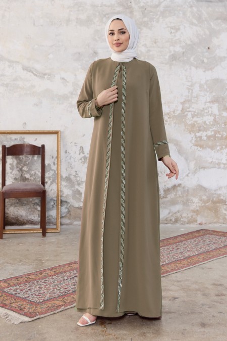 Lara Plus Size Evening Dress - Mink