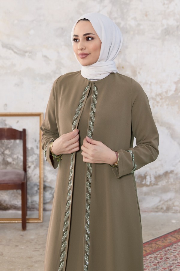 Lara Plus Size Evening Dress - Mink