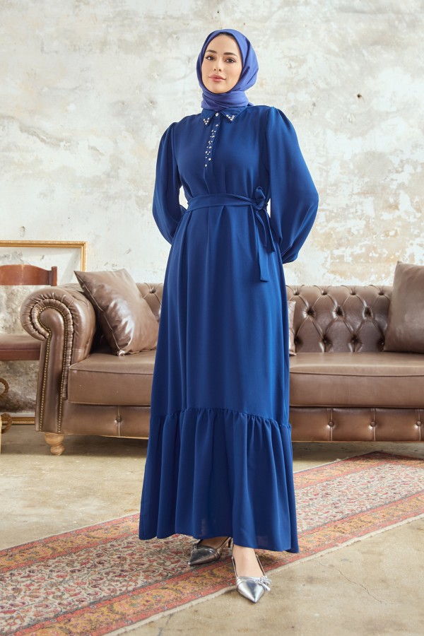 Neva Stone Dress - Indigo