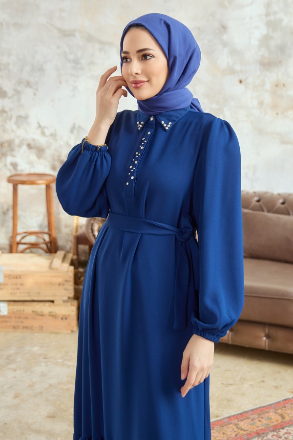 Neva Stone Dress - Indigo