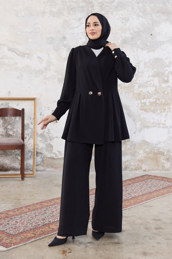 Linda Ceket Pantolon Takım - Siyah