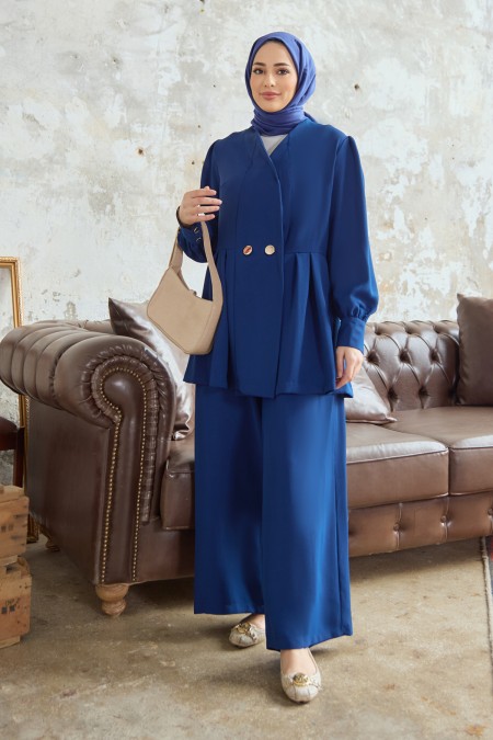 Linda Ceket Pantolon Takım - İndigo