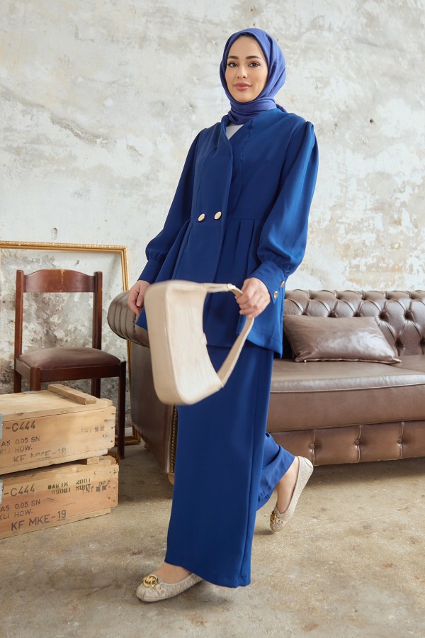 Linda Jacket Trousers Set - Indigo