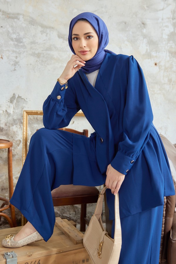 Linda Jacket Trousers Set - Indigo