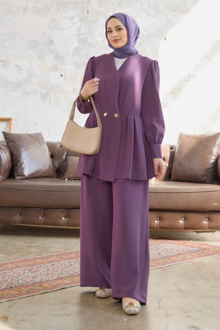 Linda Ceket Pantolon Takım - Leylak