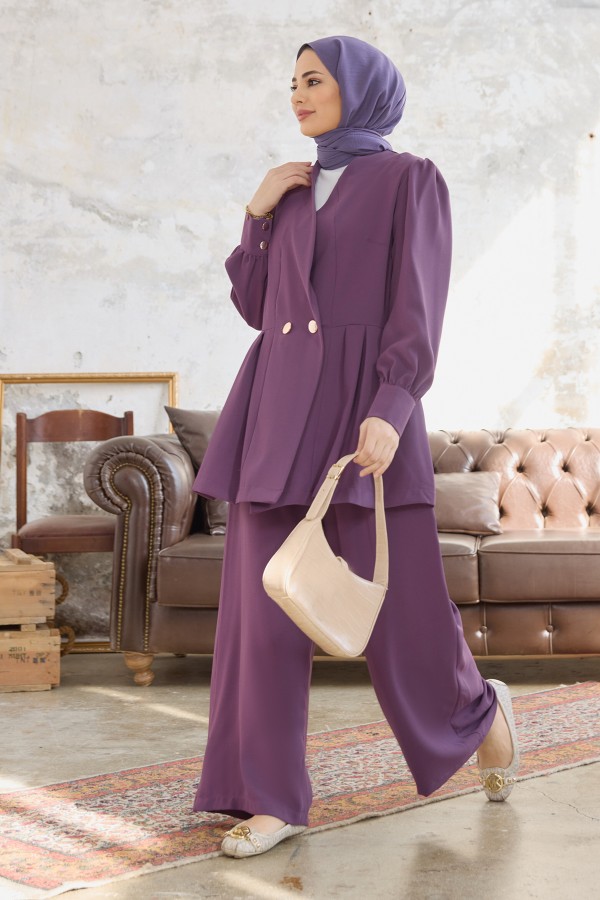 Linda Ceket Pantolon Takım - Leylak