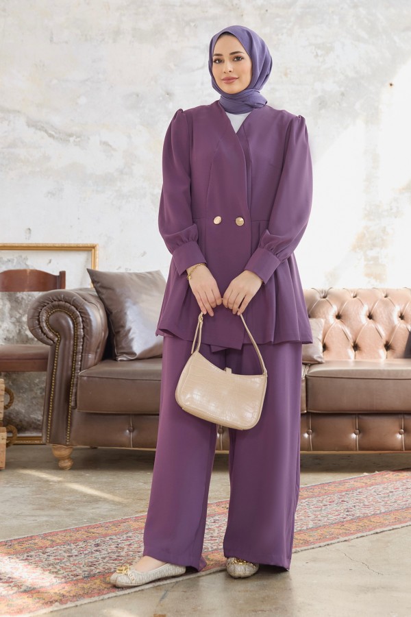 Linda Ceket Pantolon Takım - Leylak