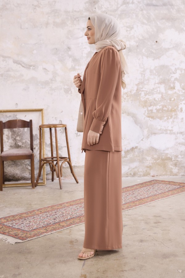 Linda Ceket Pantolon Takım - Camel