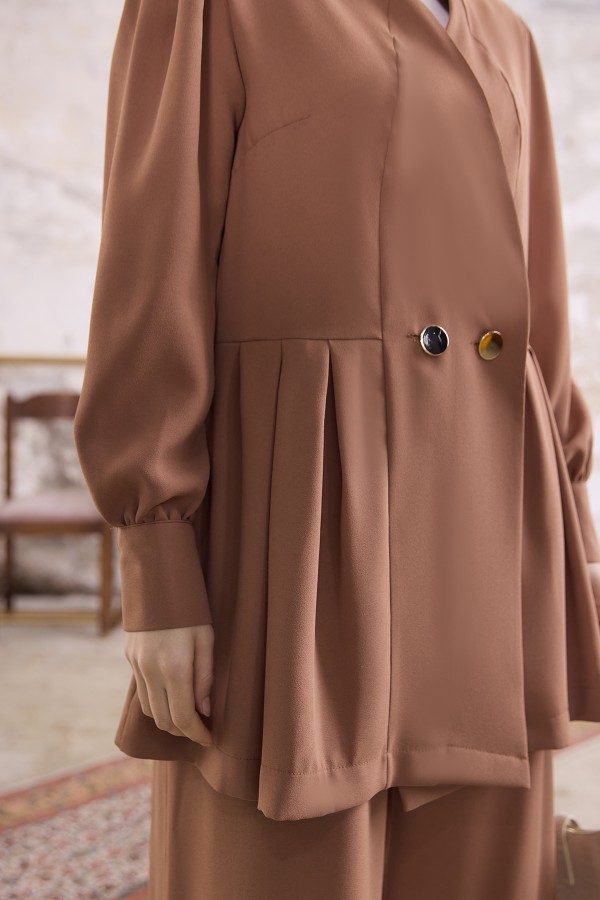 Linda Ceket Pantolon Takım - Camel