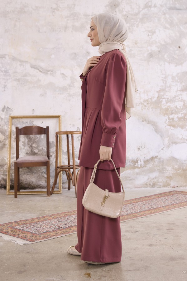 Linda Jacket Trousers Set - Dusty Rose