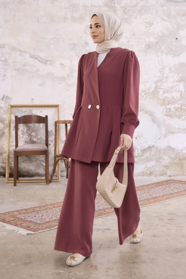 Linda Ceket Pantolon Takım - Gül Kurusu