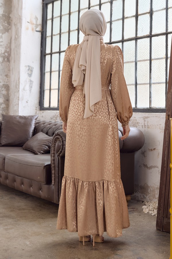 Liya Stone Jacquard Dress - Gold Liya Stone Jacquard Dress - Gold