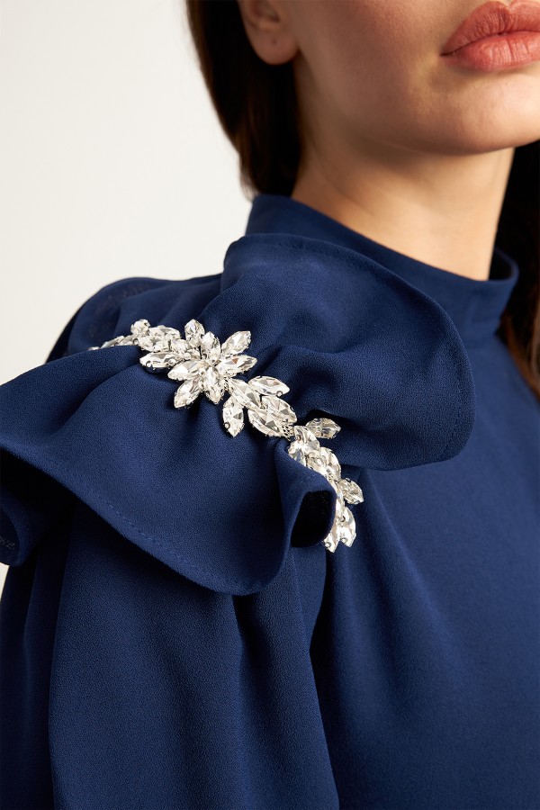 Layla Accessorized Dress - Indigo