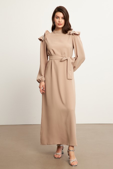Layla Accessorized Dress - Mink