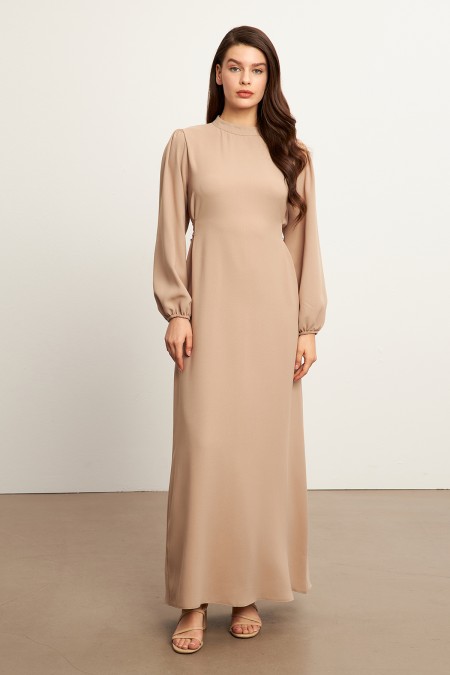 Nevra Belted Dress - Beige