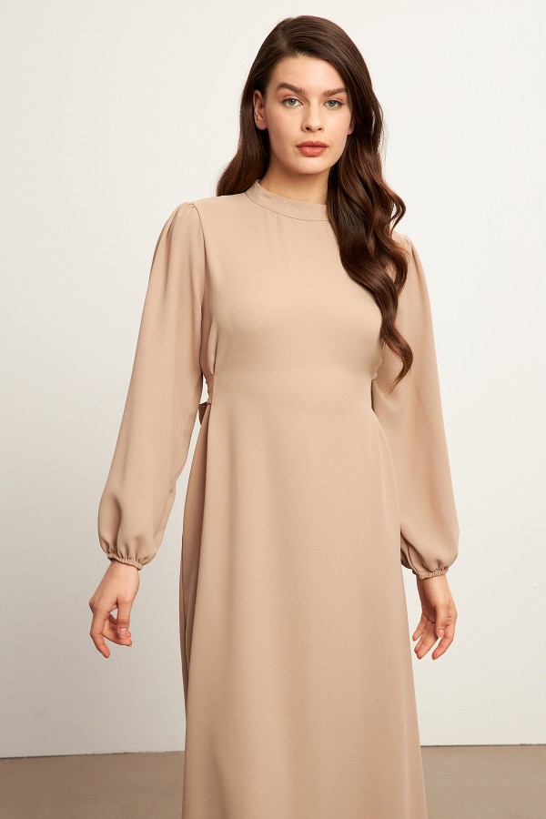 Nevra Belted Dress - Beige