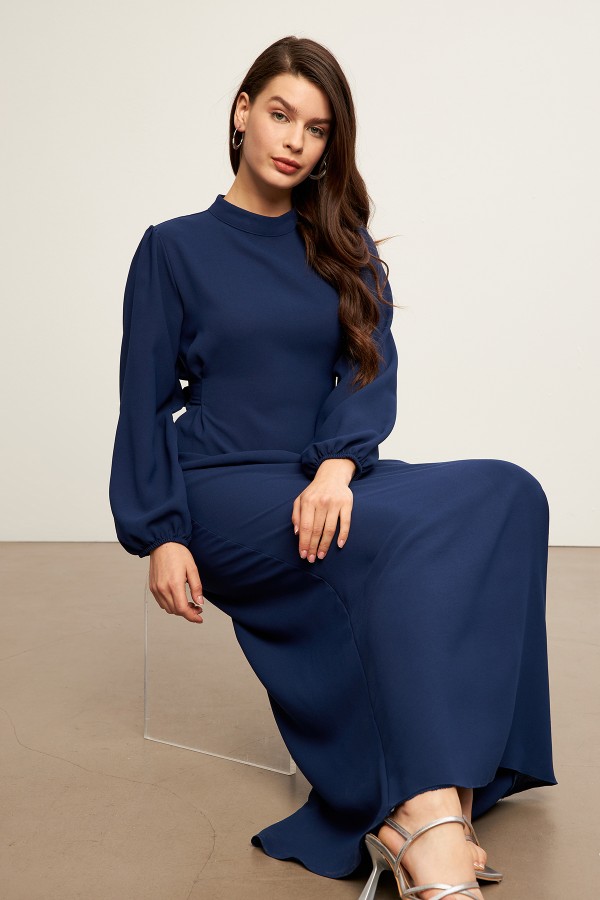 Nevra Belted Dress - Indigo