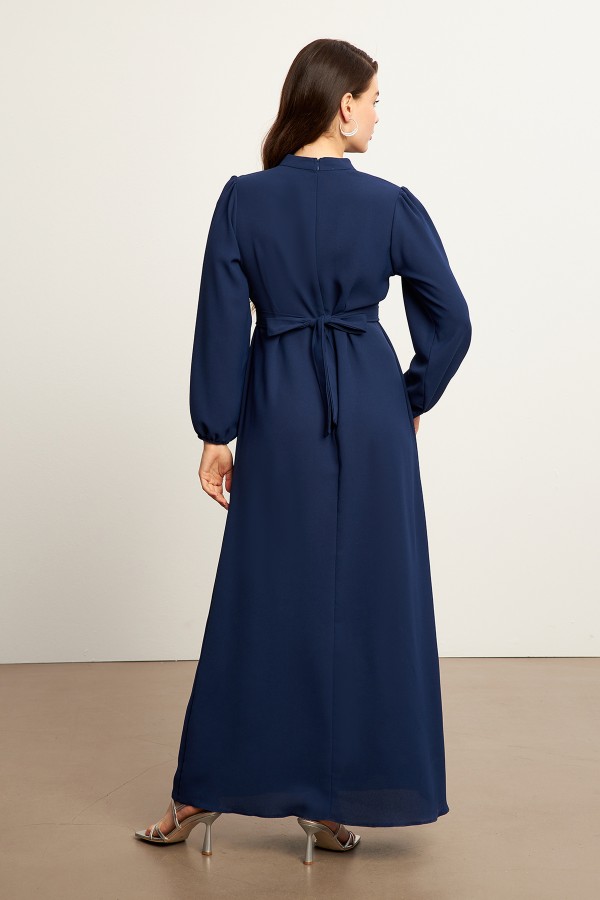 Nevra Belted Dress - Indigo