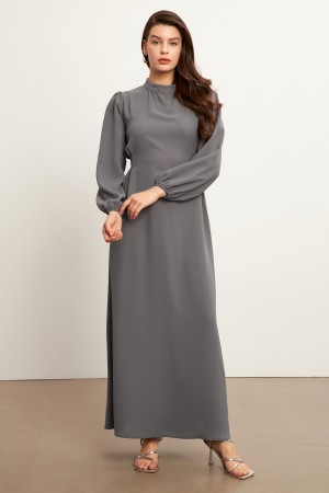 Nevra Belted Dress - Gray