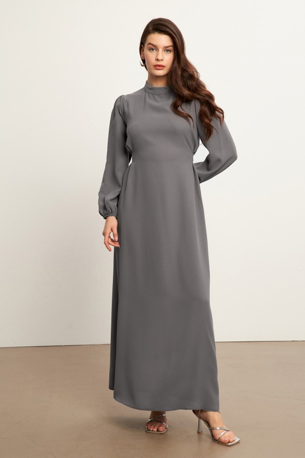 Nevra Belted Dress - Gray