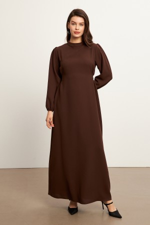 Nevra Belted Dress - Brown