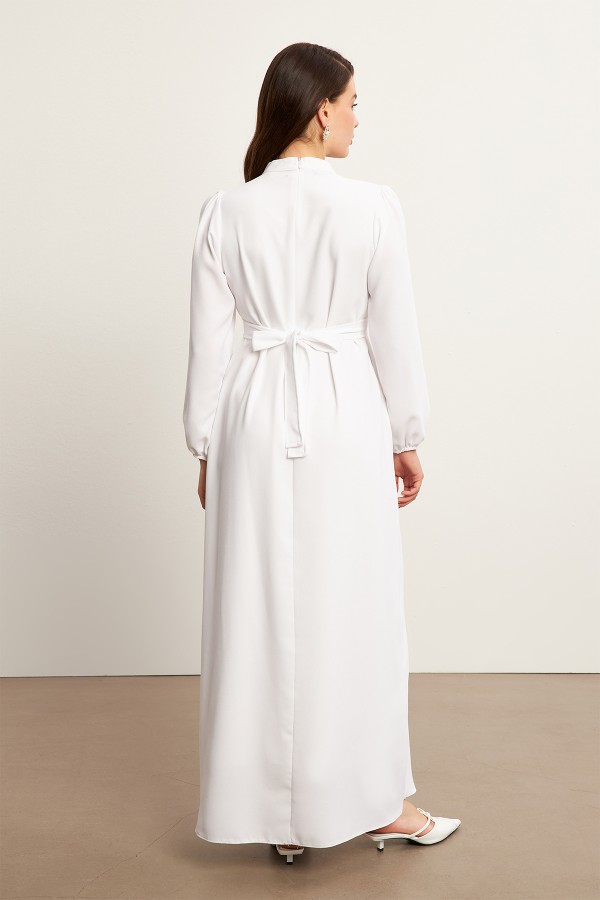 Nevra Belted Dress - Ecru