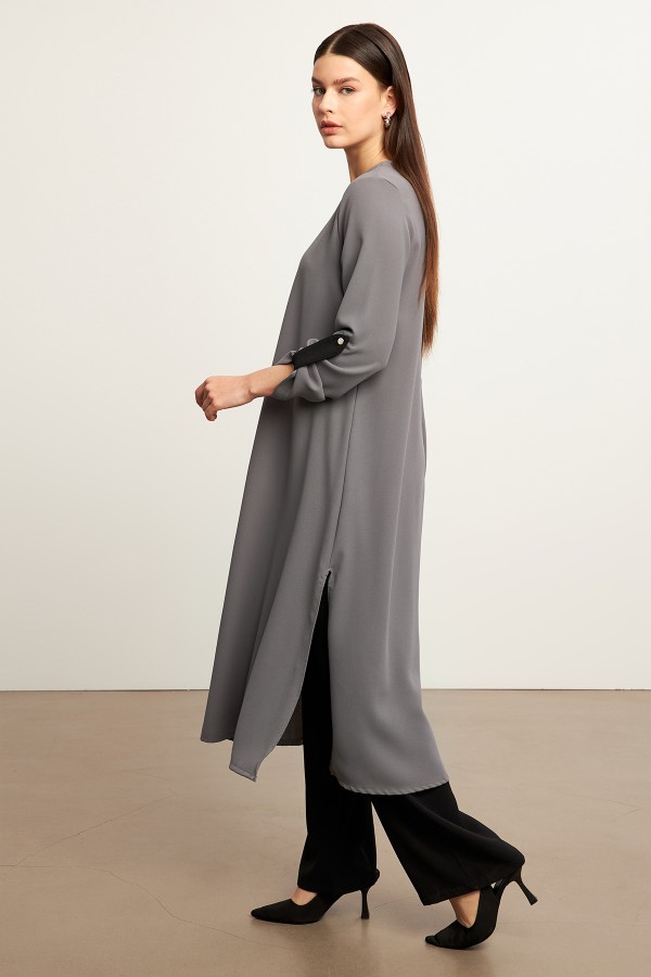 Afra Tunik Pantolon Takım - Gri