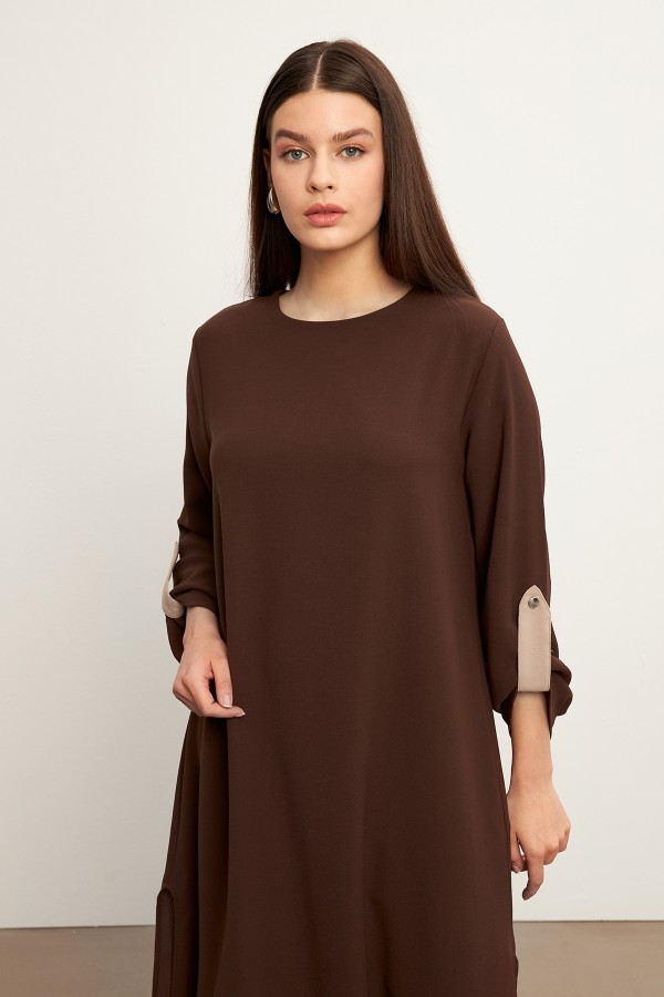 Afra Tunik Pantolon Takım - Kahve