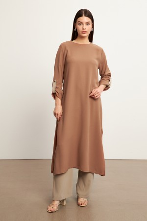 Afra Tunik Pantolon Takım - Camel