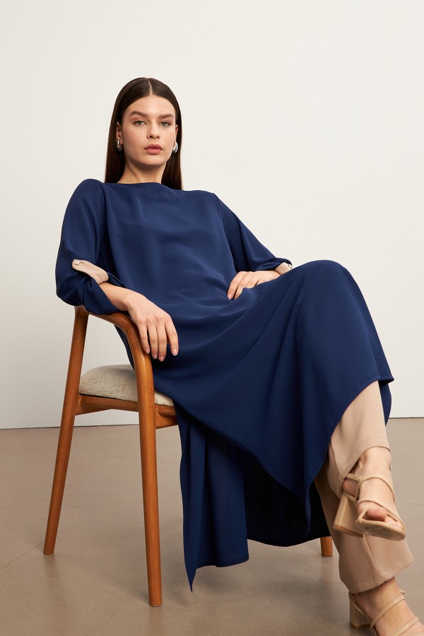 Afra Tunik Pantolon Takım - İndigo