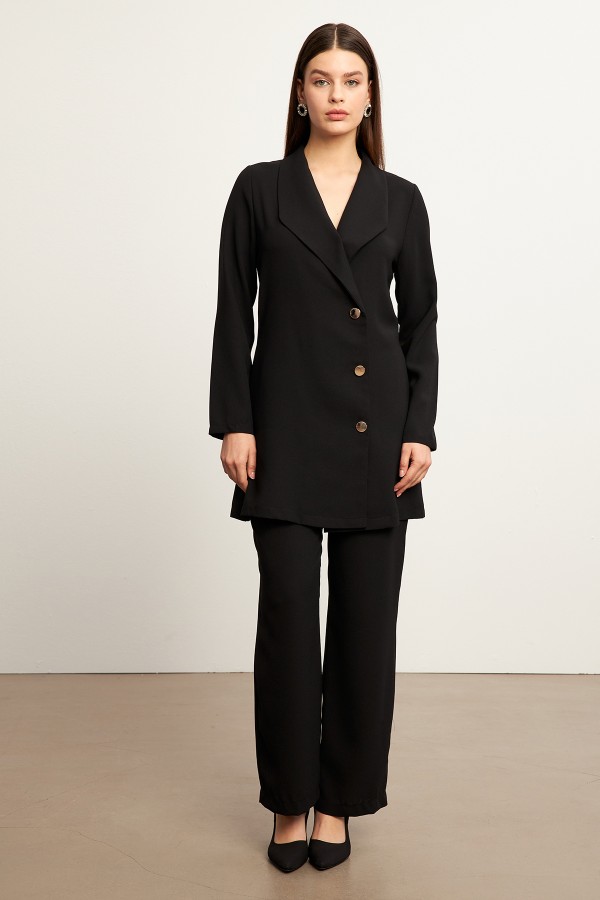 Liora Jacket Trousers Set - Black
