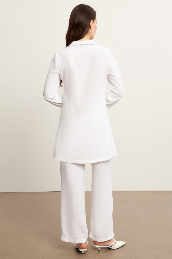 Liora Ceket Pantolon Takım - Beyaz