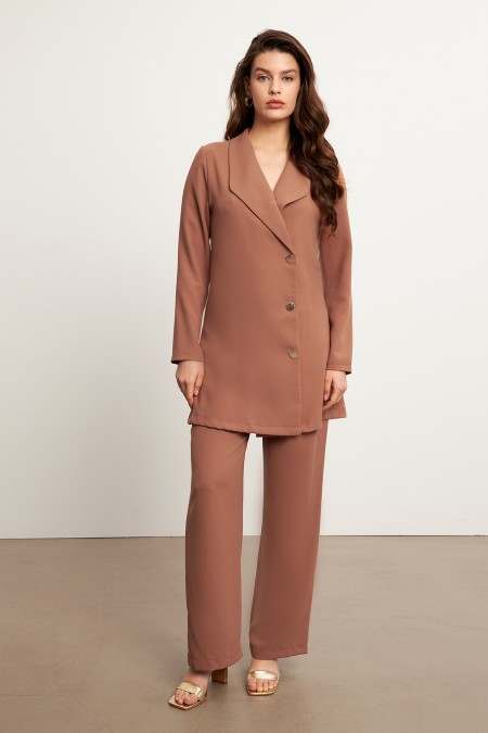 Liora Ceket Pantolon Takım - Camel