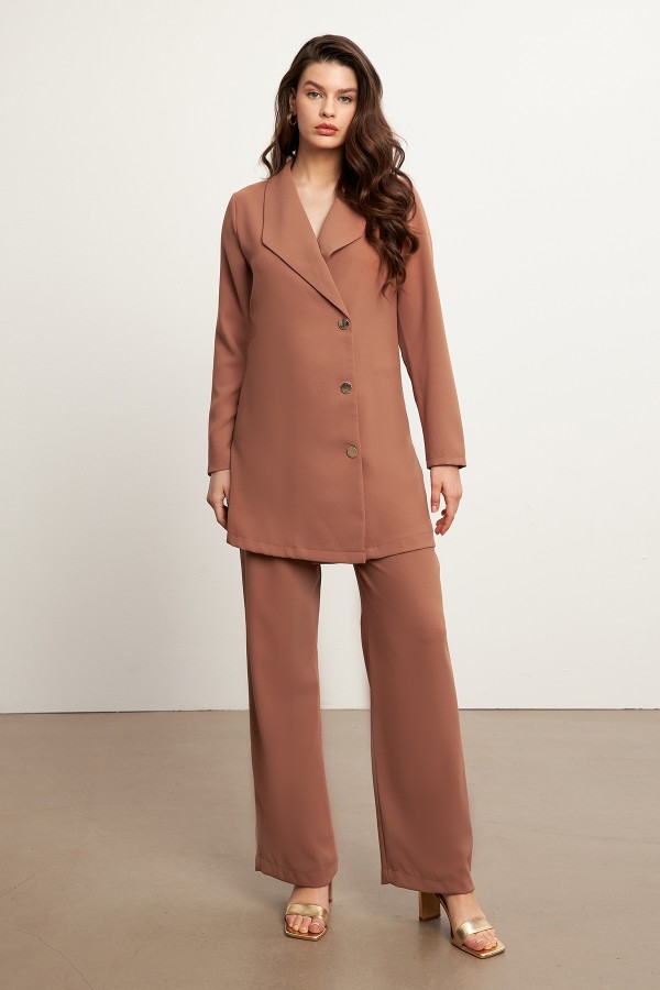 Liora Ceket Pantolon Takım - Camel