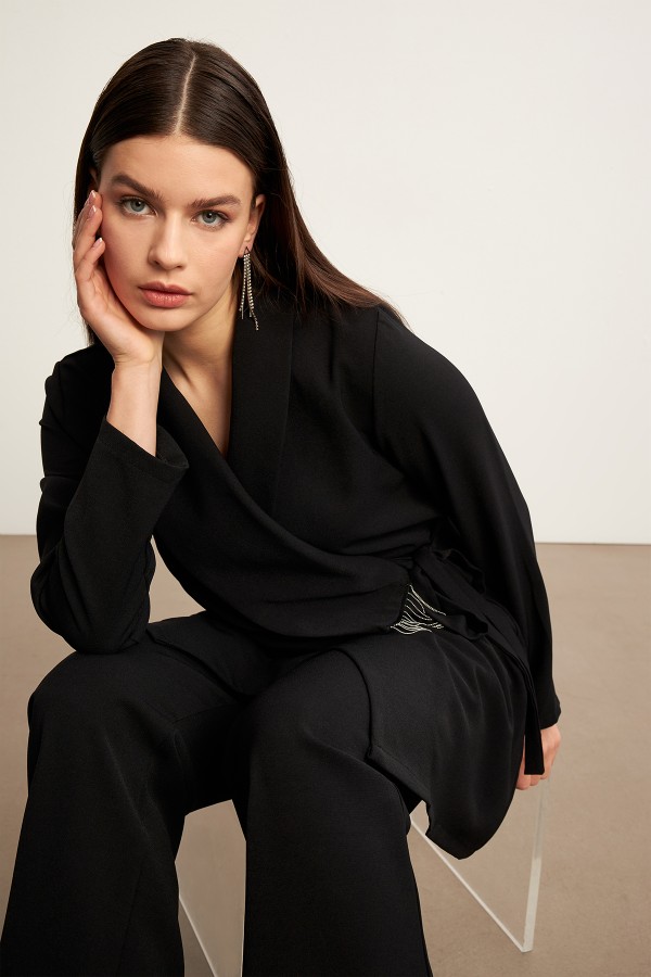 Chain Jacket Trousers Set - Black