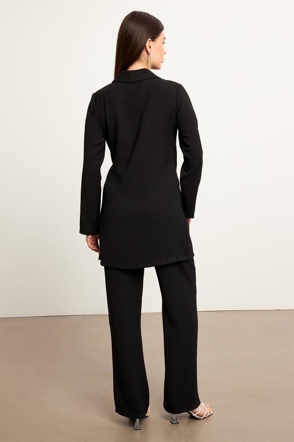 Chain Jacket Trousers Set - Black