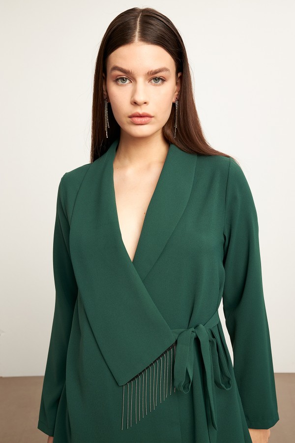 Zincirli Ceket Pantolon Takım - Zümrüt