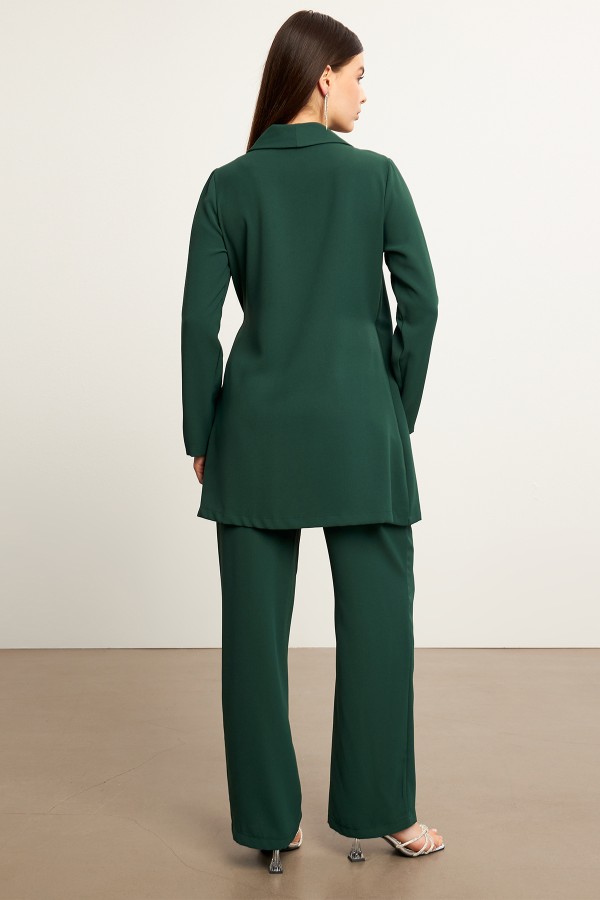Zincirli Ceket Pantolon Takım - Zümrüt