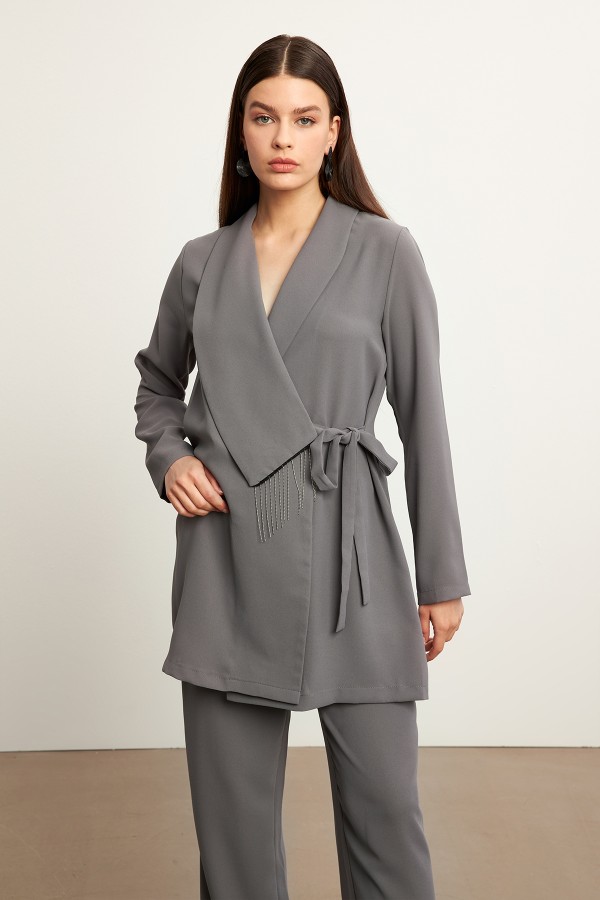 Chain Jacket Trousers Set - Gray