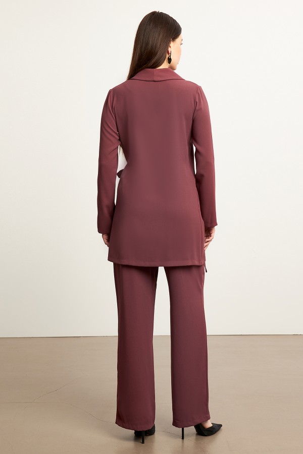 Zincirli Ceket Pantolon Takım - Gül Kurusu