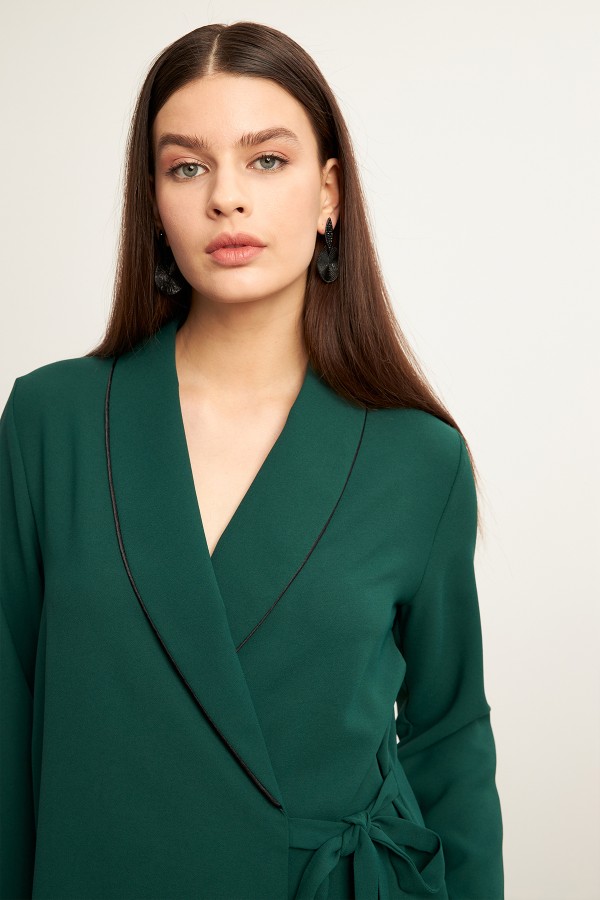 Biyeli Ceket Pantolon Takım - Zümrüt