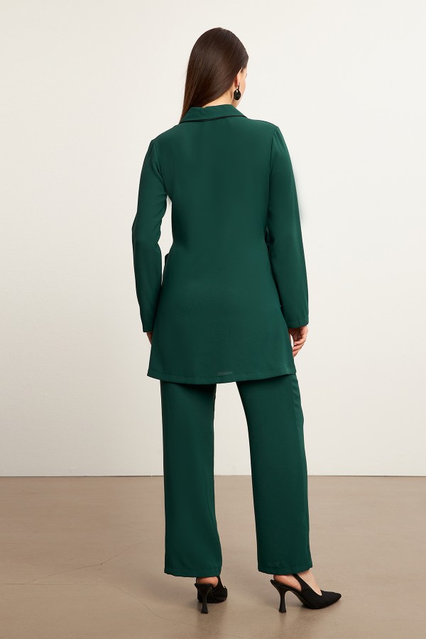 Biyeli Ceket Pantolon Takım - Zümrüt