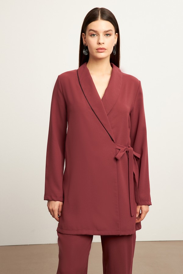 Biyeli Ceket Pantolon Takım - Gül Kurusu