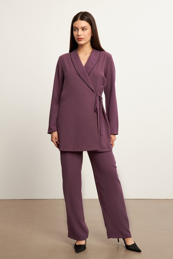 Pile Jacket Trousers Set - Lilac