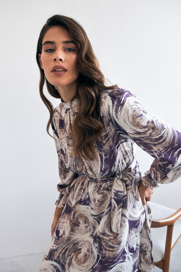 Rabella Patterned Dress - Purple