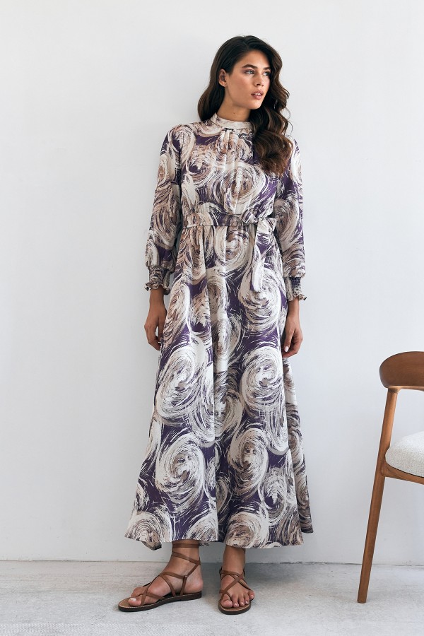 Rabella Patterned Dress - Purple