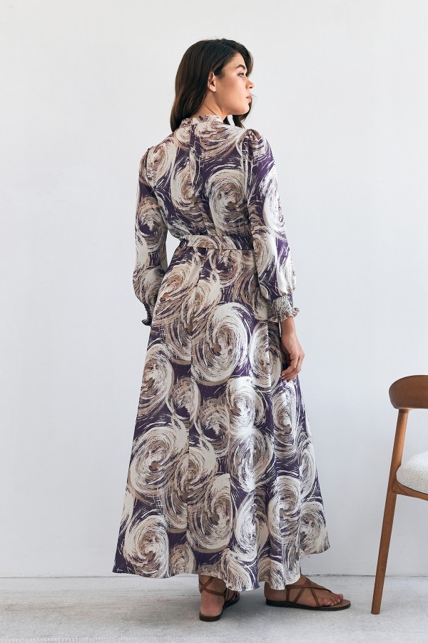 Rabella Patterned Dress - Purple