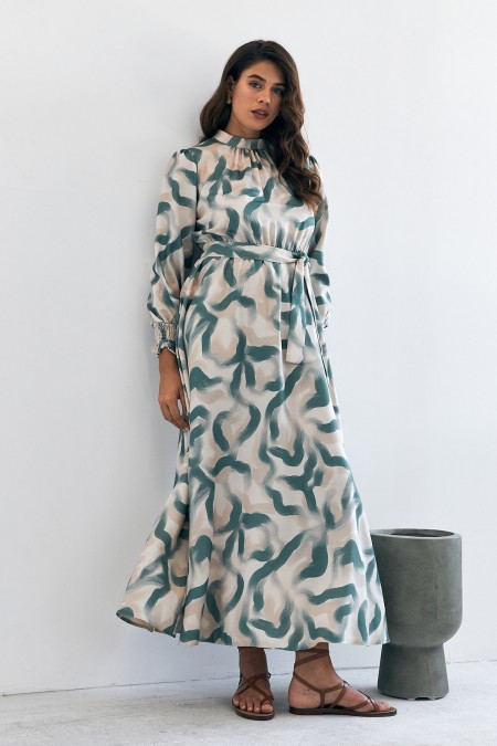 Soft Desenli Elbise - Mint Soft Desenli Elbise - Mint