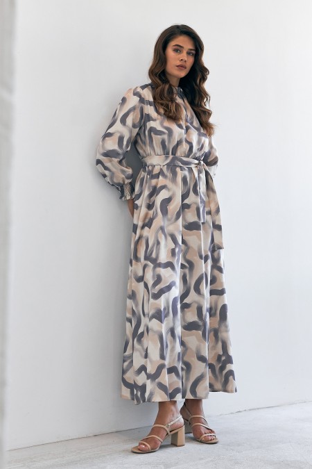 Soft Desenli Elbise - Leylak Soft Desenli Elbise - Leylak