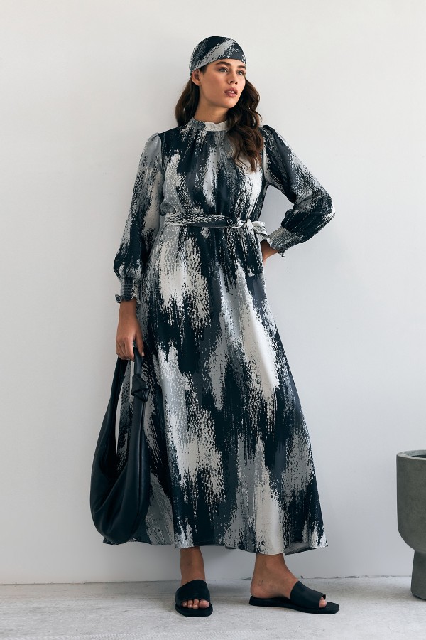 Olivia Patterned Dress - Black Olivia Patterned Dress - Black